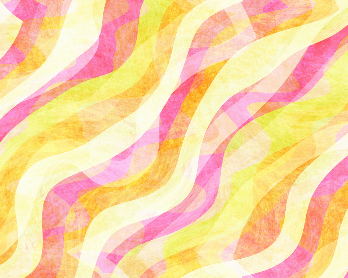 Bright Ribbons Abstract in Pink and Yellow