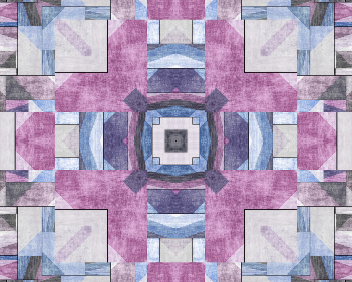 Geometric Abstract in Purple and Blue